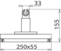 Dehn Rechthoekige Borstel 250x55mm Met Tandwielkoppeling Voor Stomerij - 785169