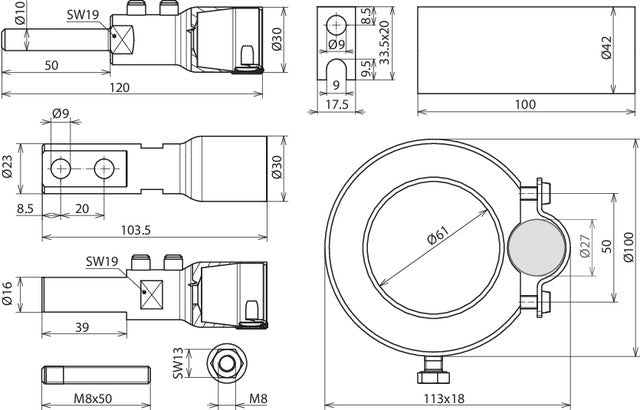 Dehn HVI Power Lange Aansluitkit Met Montagemateriaal - 819149