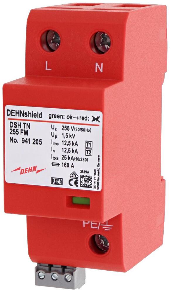 DEHN DSH TN 255 FM Gecombineerde Arrester DEHNshield Type 1+2 Voor Enkele Fase - 941205