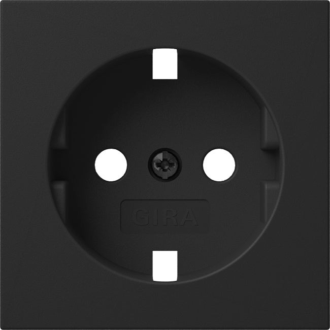 Gira System 55 Schuko stopcontactdeksel zwart zonder stopcontact - 4920005