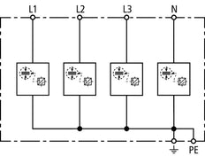 DEHN Schild TNS 255 Combinatiezekering voor driefasig TN-S - 941400
