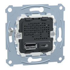Schneider Electric Merten Dubbele USB Oplader Inzetstuk 2,4A Type A+C - MTN4366-0110