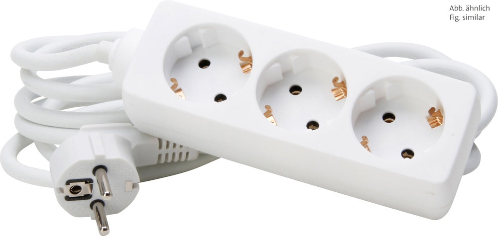 Kopp 3-Way White Table Socket With 3 Meter Cord - 128688650 [10 Pieces]