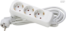 Kopp 3-Way Artic White Table Socket With 5m Cord - 128690659 [10 Pieces]