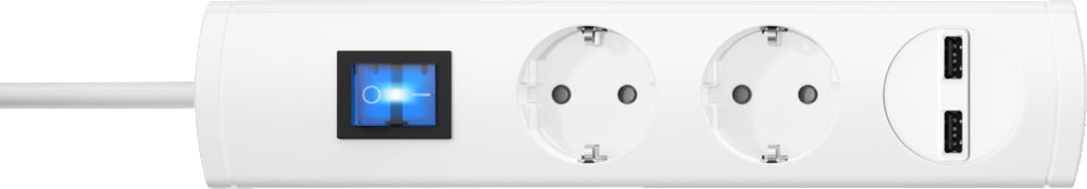 Kopp UNOversal Plus 2-weg tafelcontactdoos met schakelaar en USB - 233502007