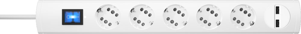 Kopp Duoversal Plus snoercentrale met schakelaar en USB - 234902000