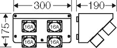Hensel Mi Aansluitdoos 4x16A 3P 230V CEE IP44 - Mi CB 19