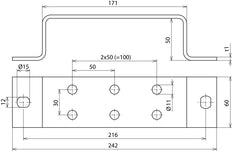 Dehn aardingsrail met 2X3 klemmen voor potentiaalvereffening - 472022