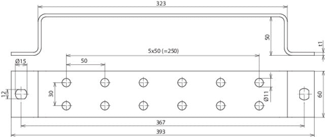 Dehn aardingsrail met 2x6 klemmen voor potentiaalvereffening - 472021