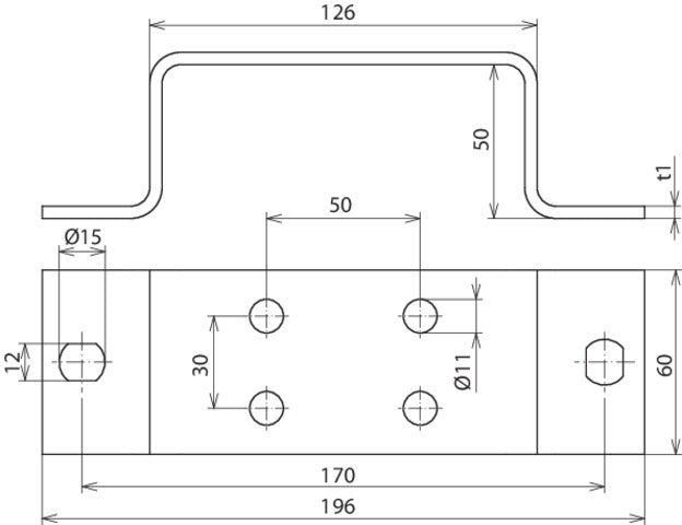 Dehn aardingsrail roestvrij staal met 2x2 klemmen - 472109