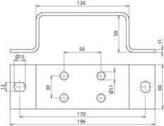 Dehn aardingsrail roestvrij staal met 2x2 klemmen - 472109