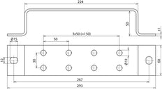 Dehn Roestvrij Staal Aardingsrail Met 2x4 Klemmen - 472129