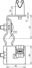 Dehn Al/StSt Roof Conductor Holder For Tin Roofs Bead Rd 20mm - 223041