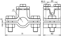 Dehn aardingsbuisklem D 21mm met aansluitklem Rd 4-10mm - 407012