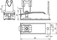 Dehn V2A H20 UK8 Dakstroomgeleiderhouder voor klembereik 2-8mm - 206389
