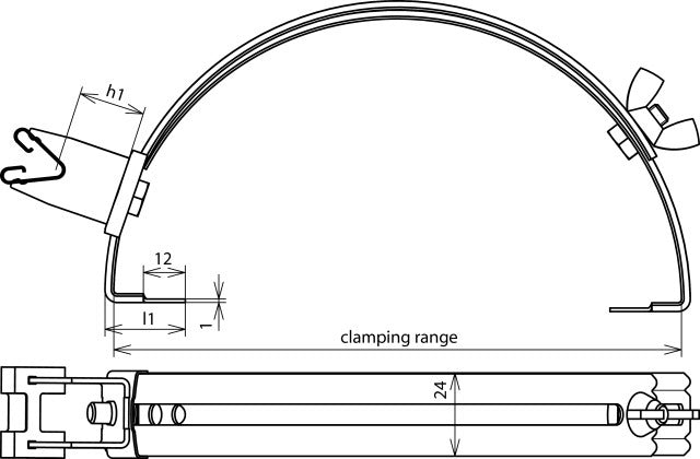 Dehngrip Roestvrijstalen Dakgeleiderhouder Verstelbaar 20mm 8mm - 206809