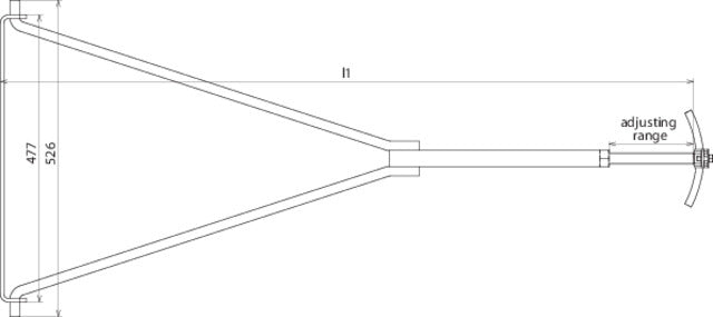 Verstelbare dakrandsteun Rd 7-10mm St/Tzn 1,40-1,55m Dehn - 239001