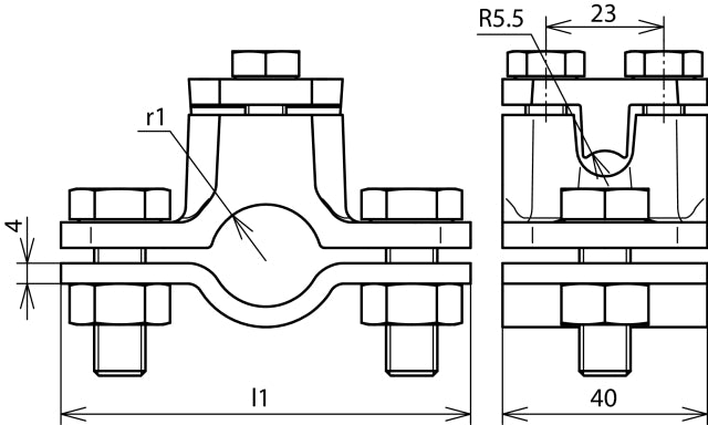 Dehn aardingsbuisklem D 48mm met aansluitklem Rd 4-10mm - 407112