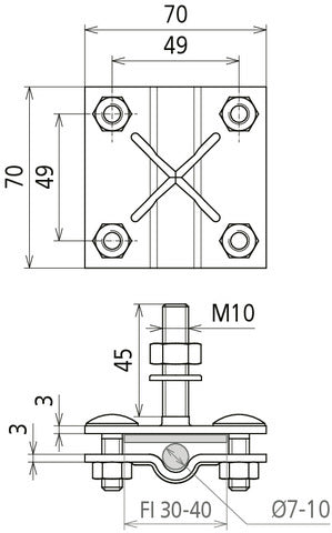 Dehn Aansluitklem Voor Vast Aardingspunt M10 Voor Rd 7-10 - 478141
