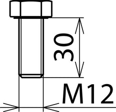 Dehn Zeskantbout DIN 933 M12x30mm Roestvast Staal - 561930 [2 stuks]