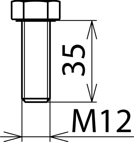 Zeskantbout DIN 933 M12x35mm Roestvast Staal Dehn - 561935 [2 stuks]