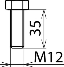Zeskantbout DIN 933 M12x35mm Roestvast Staal Dehn - 561935 [2 stuks]