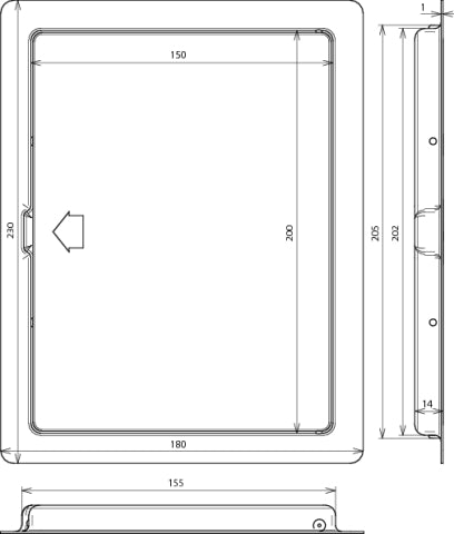 Dehn Inspectiedeur Met Snapslot 230X180mm St/Tzn - 476100