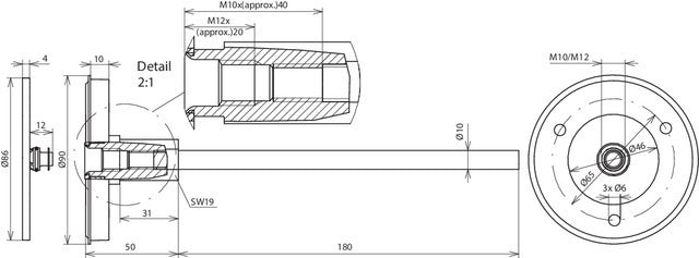 DEHN Fixed Earthing Terminal Type M M10/M12 Stainless Steel - 478200