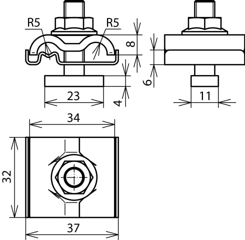Dehn Uni Aardingsklem Met M8 Schroef 4-50MM2 Voor Rd 8-10MM - 540250