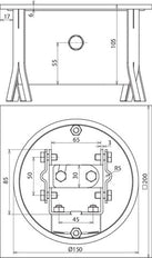 Dehn UF testvoegdoos roestvrij staal 200X200X105mm - 549090