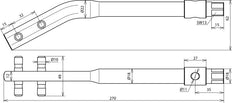 Dehn richtgereedschap gebronsd voor 8-10mm stang met steeksleutel - 595000