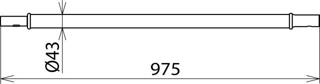 Dehn verlengsteel insteekkoppeling D43mm L975mm HV STK 43 - 766077