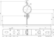 Dehn Roestvrij Staal Montagebeugel Met Klamp Voor 50mm Buizen - 105340