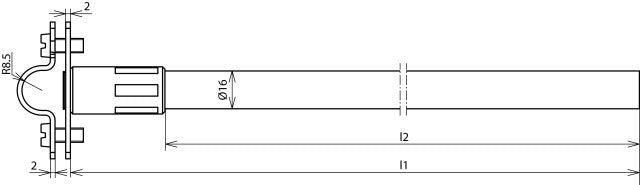 DEHNiso Afstandhouder RD 16mm L 1015mm V2A GFK16 Zonder Bevestigingsmateriaal - 106185