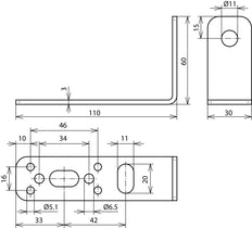 Dehn Montagebeugel 90 Graden StSt 110x60x30mm Voor Dehniso - 106310