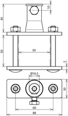 Dehn Railing klem voor Dehniso Combi met 16mm bus - 106312