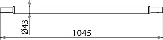 Dehn verlengstuk met steekkoppeling D43mm L1045mm - 766076