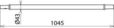 Dehn verlengstuk met steekkoppeling D43mm L1045mm - 766076
