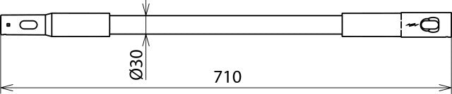 Dehn HV Handgreepverlenging met steekkoppeling L 710mm - 766335