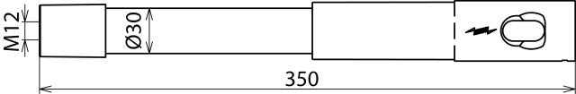 Dehn Adapter M12 Draadbus Insteekkoppeling D30 L350 - 766352