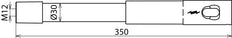 Dehn Adapter M12 Draadbus Insteekkoppeling D30 L350 - 766352