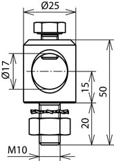 Dehn Klembout D 16mm Stst Met Schroefmoer En Sluitring - 106309