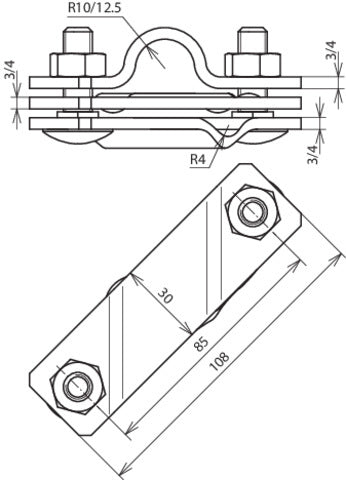Dehn aansluitbeugel voor aardingspennen CU D 20mm FL40 - 620017
