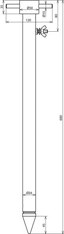 Dehn Ero Ssp Assm8 600 Sttzn aardingsbuis met inrijpin - 646000