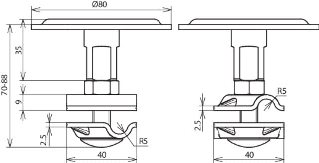 Dehn luchtafdichtingsbout voor berijdbare platte daken RD 8-10mm StSt - 108009