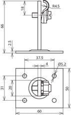 Dehn Dakgeleiderhouder St Tzn Voor Rd 6-10mm Met Plaat 50 - 202030