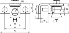 Dehn Klem Voor Profielen 3-18mm Met Klembout Al - 106319