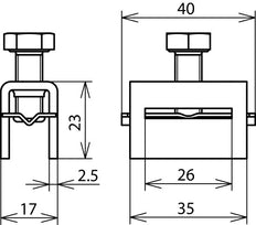 Dehn Spankop voor spanband 25x0,3mm roestvrij staal - 106324 [2 stuks]