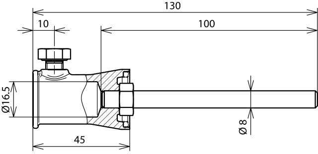 Dehn Bevestigingsadapter D 16mm Recht ZDC/St Voor Dehniso - 106340