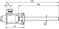 Dehn Bevestigingsadapter D 16mm Recht ZDC/St Voor Dehniso - 106340